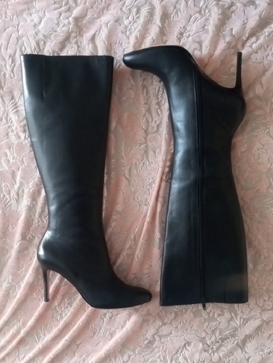 Brooks Brothers Shoes - Brooks Brothers NWB Black Genuine Leather Knee H Stiletto Boots Size 7.5